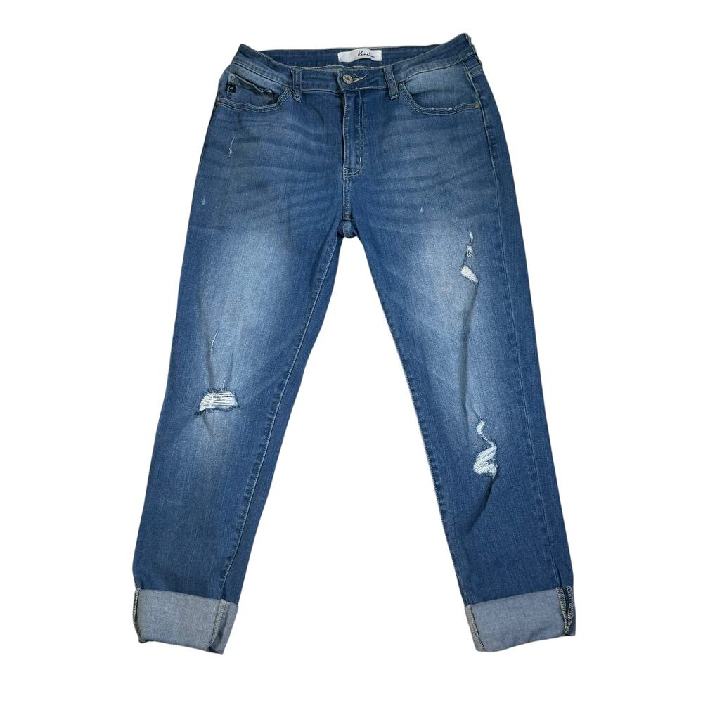 KANCAN Jeans Size 30 Distressed Cuffed Boyfriend Medium Wash